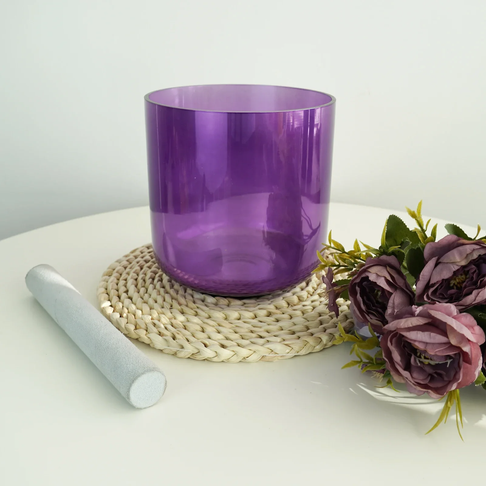 STAR LINKUP 6-Inch Crystal Singing Bowl Clear Colored 440/432Hz Chakra Meditation Sound Healing with Mallet for Inner Peace