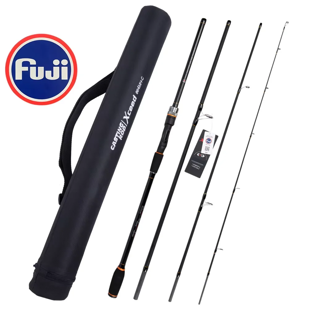 

Premium 4 Section Travel Spinning Rod Fuji Guide Ring Carbon Fiber Fishing Rod for Carp Bass