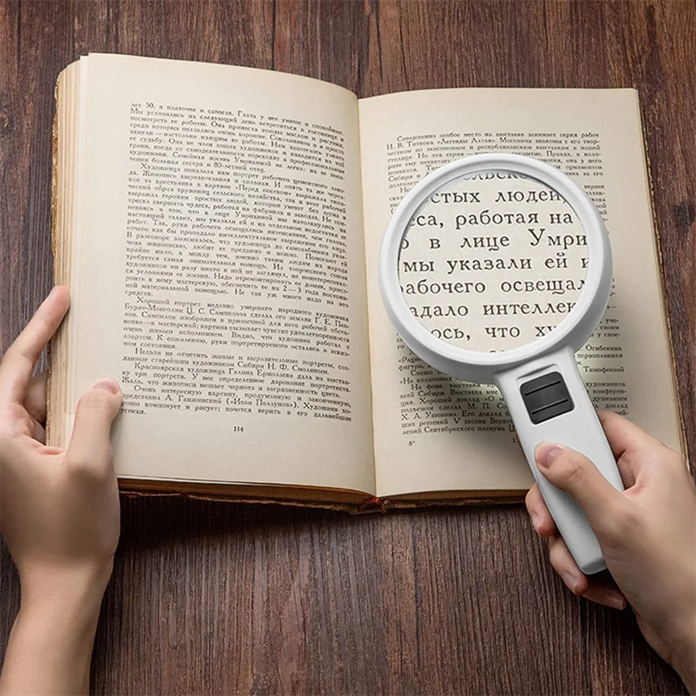 Magnifying Glass with Light, 30X Handheld Large Magnifying Glass 12 Led Illuminated Lighted Magnifier for Seniors Reading,Solder