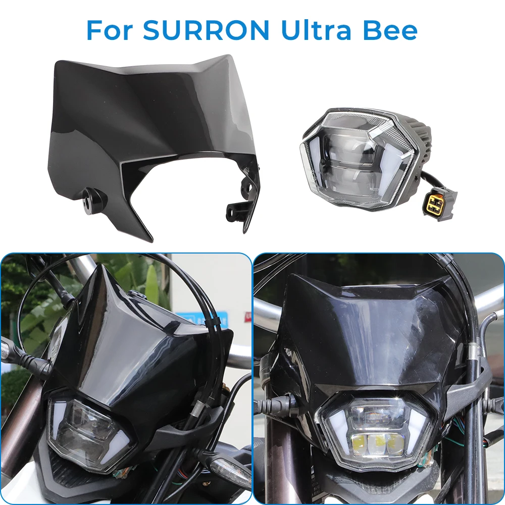 

Original Headlight Assembly Front Headlight Cover FUll Black UB Headlamp Cover For SURRON Ultra Bee Off-road Dirtbike Accessorie