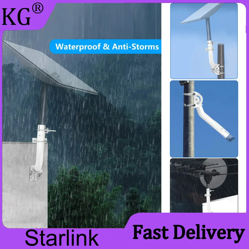 STARLINK MOUNT ANTENNA J POLE MOUNTING COMPATIBLE WITH V2 RECTANGULAR DISH POLE INSTALLATION Kit Outdoor Tv Antenna hotspot dmr