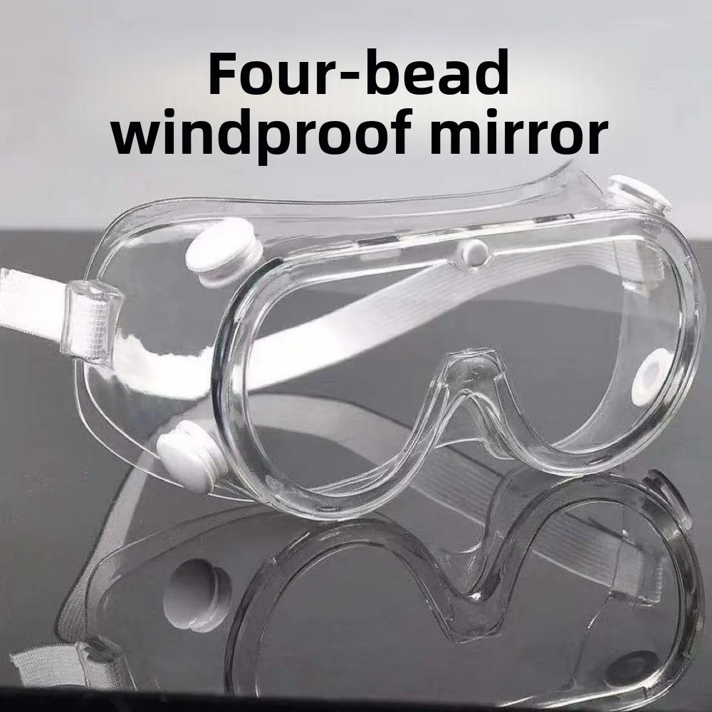Four-bead windproof eyes, goggles, labor insurance eyes, polished splash-proof soft-edged gale goggles, fully enclosed goggles