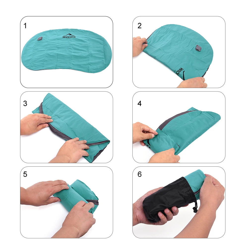 Widesea Inflatable Pillow Camping Portable Outdoor Cushion Air Equipment Compressible Sleeping Gear Accessories Car Tourism