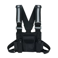 Arnés de radio KUNN con correas reflectantes, paquete de pecho con arnés Micro Rig, chaleco táctico, bolsa con funda para radio