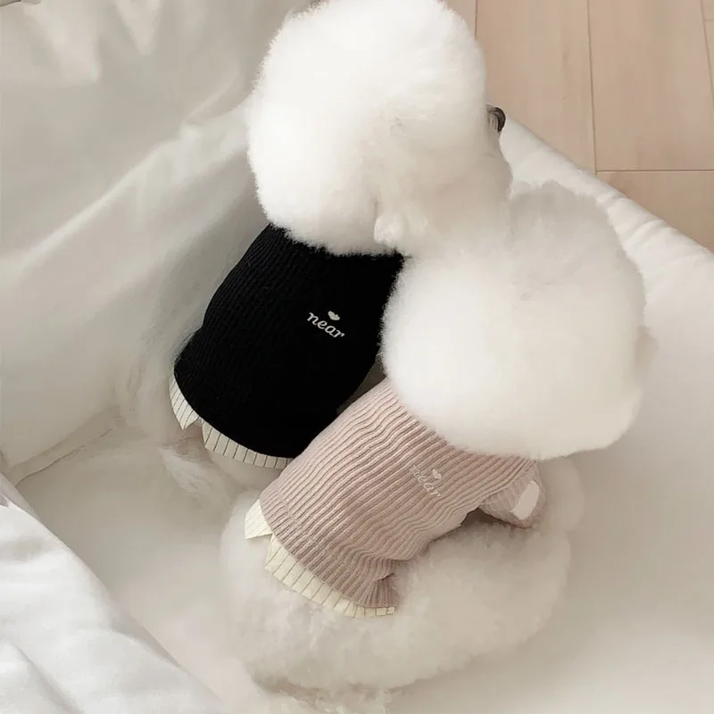 

Dog Clothes O-Neck Knitted Hoodies Tshirt For Small Medium Dogs Shih Tzu Dachshund Pet Clothing Puppy Sweatshirt Sweater Shirts
