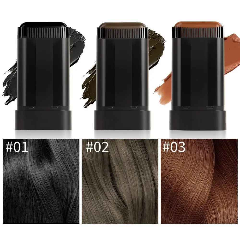 

2in1 Hair Dye Stick with Comb Black Brown Coffee Long Lasting Temporary Hair Coloring Covered White Hairs Hairline Pen