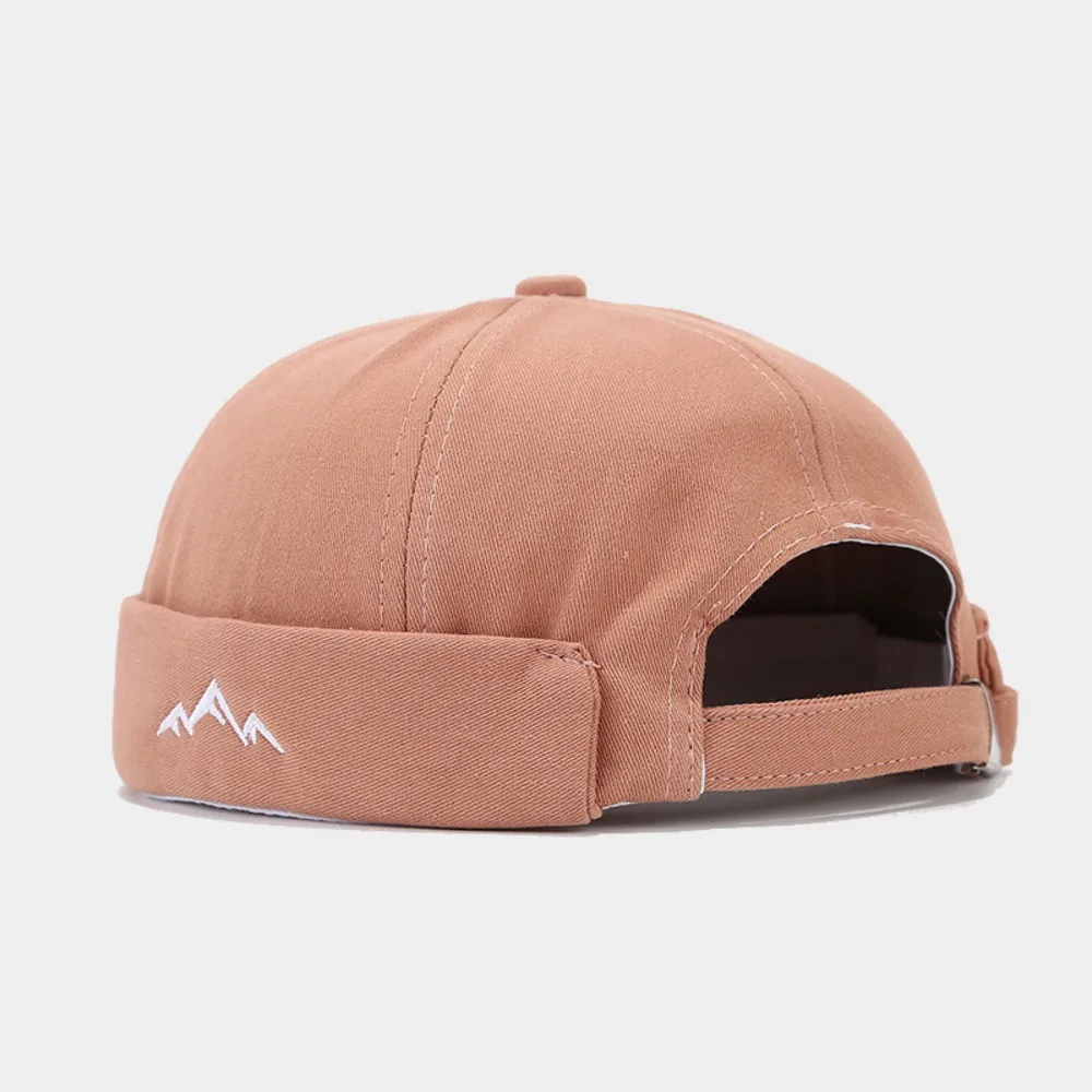 Fashion Vintage Dome Melon Cap Hip Hop Mountain Embroidery Brimless Skullies Cap Polyester Retro Beanie Hat Unisex