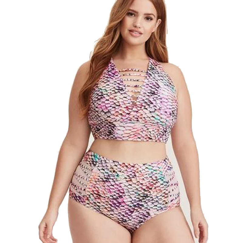 Maillot de bain imprimé avec coussretours, tankini, taille haute, JOStrap, short, ensemble deux pièces, pour la plage