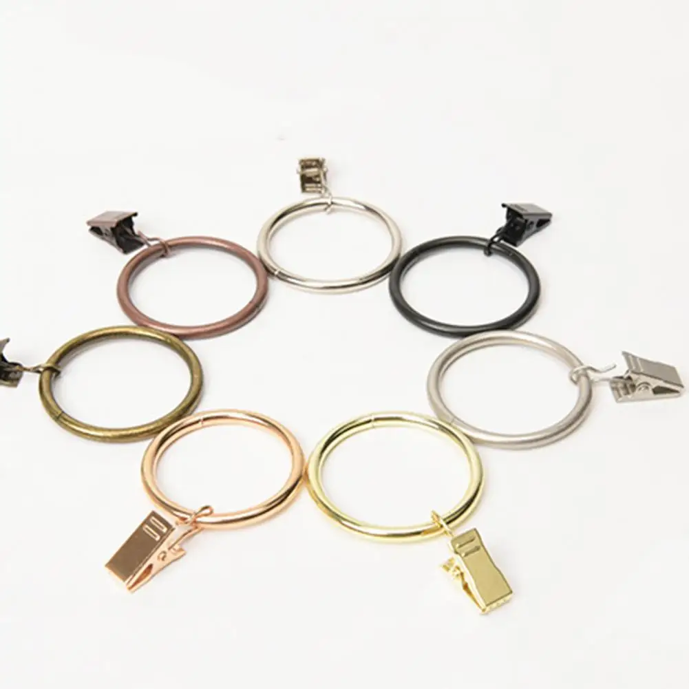 Easy Hang Curtain Clips 10pcs Metal Curtain Clip Rings Sturdy Drapery Clips for Panels Smooth Pull Load-bearing Rings