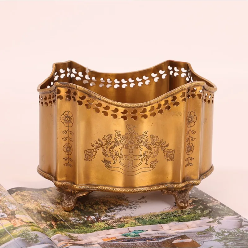 Pure copper vase flower ware high-end designer soft decoration jewelry brass ornament