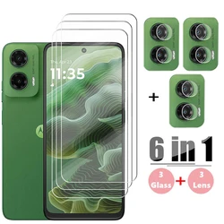 6in1 For Motorola Moto G35 Tempered Glass Screen Glass Motorola G35 Screen Protector HD Protective Lens Film Motorola Moto G35
