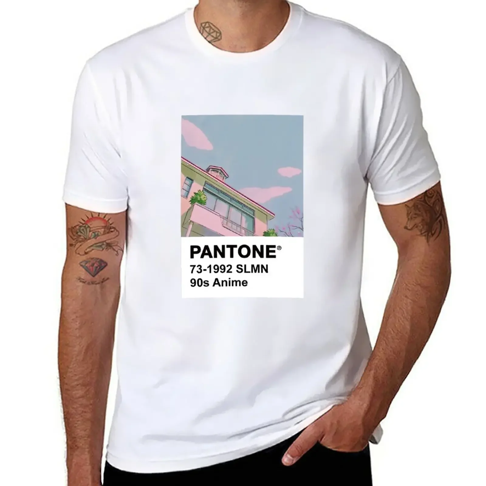 PANTONE 90s Anime T-Shirt customizeds boys animal print new edition heavy weight t shirts for men