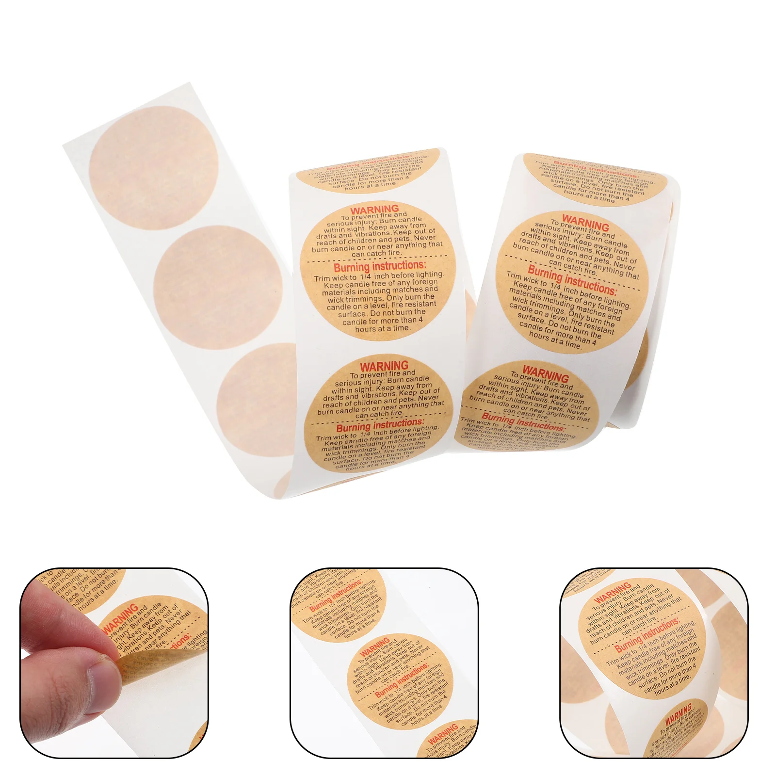 

1 рулон круглых предупреждающих наклеек, защитные этикетки для контейнеров для банок, липкая клейкая наклейка, идеально подходит для доставки и хранения