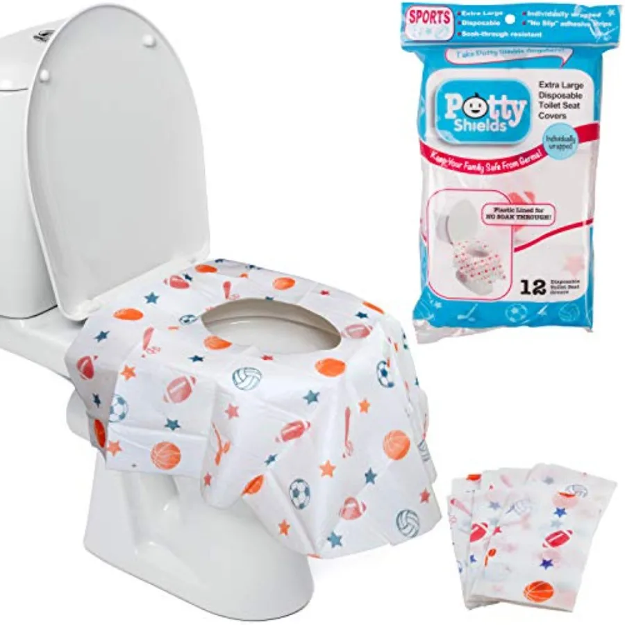 

Toilet Seat Covers Disposable,- XL Waterproof Toilet Cover for Toddlers, and Adults - Portable and Individually Wrapped for Tra