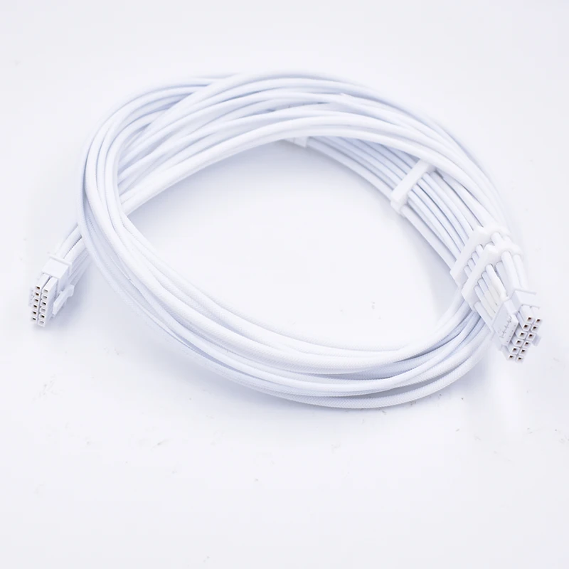 White ATX 3.0 12VHPWR 600W Male to Male 16 (12+4) Pin Cable for RTX 4090TI/3090TI Compatible for PCIE 5.0 12VHPWR Power Supply