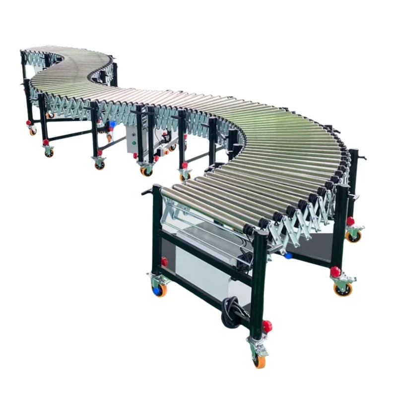 

Customzable Powered Roller Conveyor Electric Telescopic Conveyor Line Logistics Sorting Turning Flexible Conveyor Belt