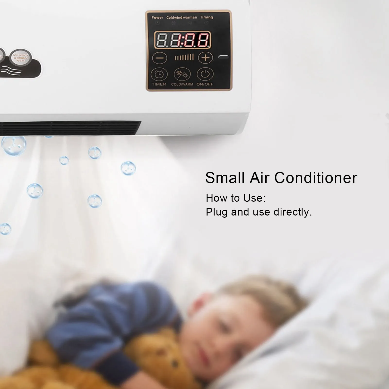 Small Heater Fan Portable Wall Mounted Electric Heater Hot Fan for Bathroom Bedroom Electric Wall Heaterr Wall Mounted Hot Fan