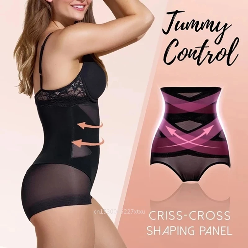 Non-marking Slimming Body Shaping Pants Cross Compression Abs Women High Waist Panties Knickers Tummy Control Corset Girdle