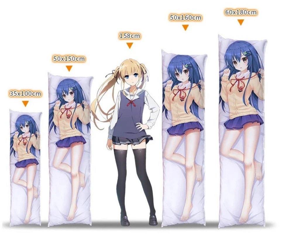 Dakimakura Anime Pillow Cover Usagi Hikaru Double Sided Print 2Way Cushion Cover Xmas Gifts