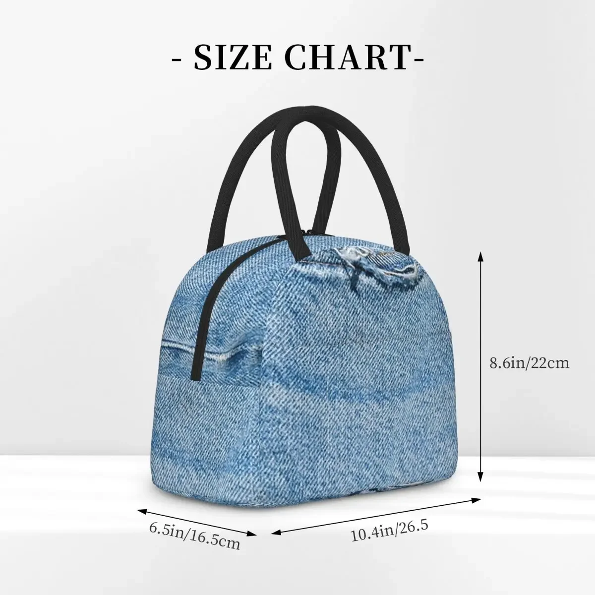 Photograph Of Old Jeans ONLY - Not Real Insulated Lunch Bag for Women Children Leakproof Food Boxes Thermal Lunch Box Tote