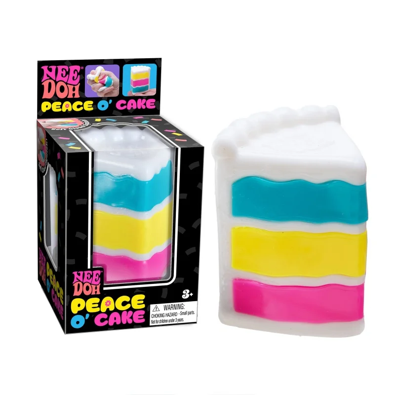 NeeDoh Peace O' Cake Fidget Sensorisches Spielzeug, Weicher TPR Anti-Angst Stressball zum Quetschen für Kinder und Erwachsene, Autismus, ADHS, Beruhigungsspielzeug – Detail 1