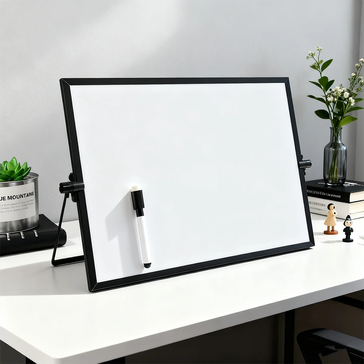 Desktop dry wipe whiteboard with stand, portable desktop whiteboard, foldable whiteboard, suitable for home office use