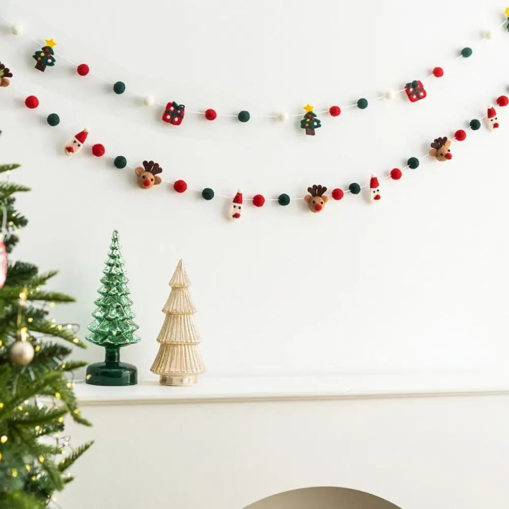 

Kawaii Felt Christmas Banner Merry Christmas Reusable Christmas Ornaments Hanging Bunting Xmas Decorations