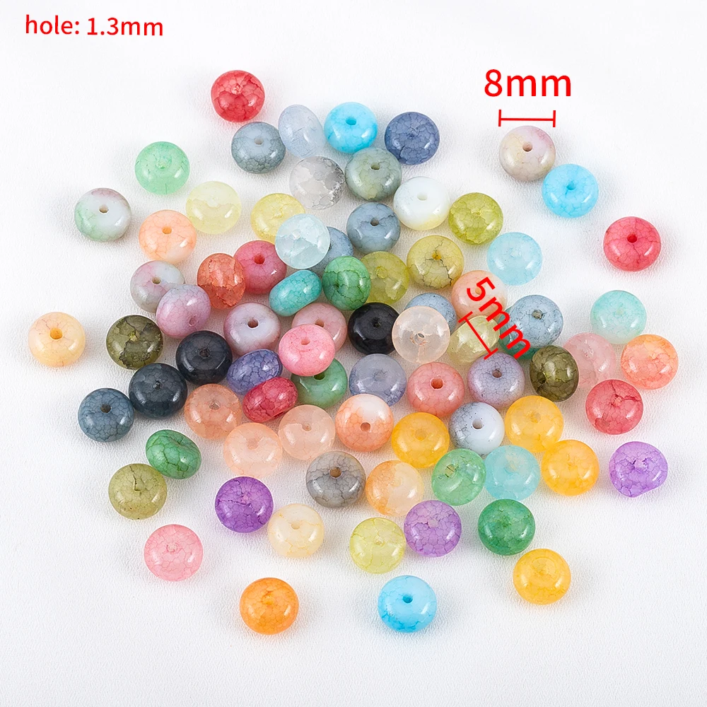 50 Stück/Beutel 5x8mm Mehrfarbige Glasperlen, lichtbeständig, für DIY Armbänder, Halsketten, Schmuckherstellung, Zubehör – Detail 3