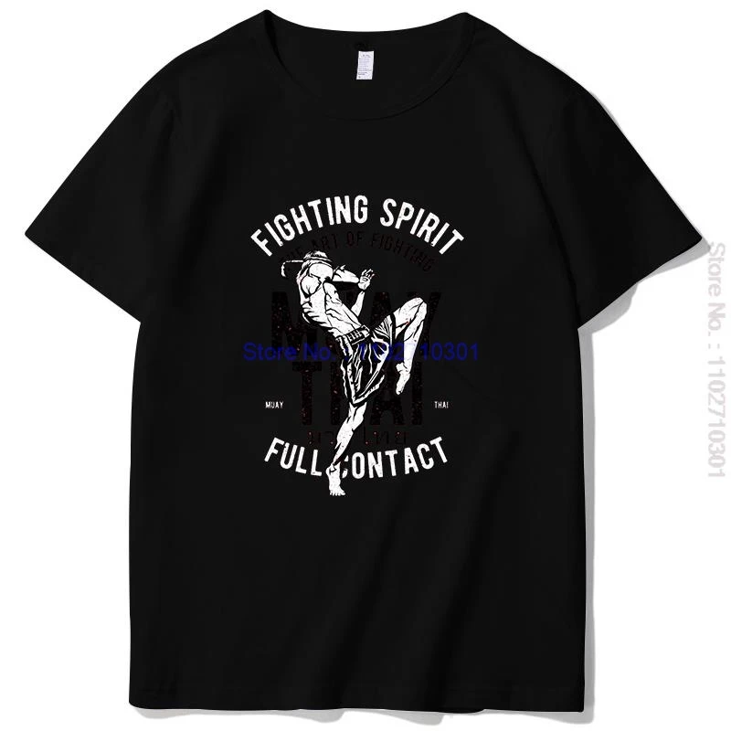 Men's Full Contact Muay Thai Vintage Graphic T-Shirt Cotton Short Sleeve O-Neck Summer Top Casual Tees
