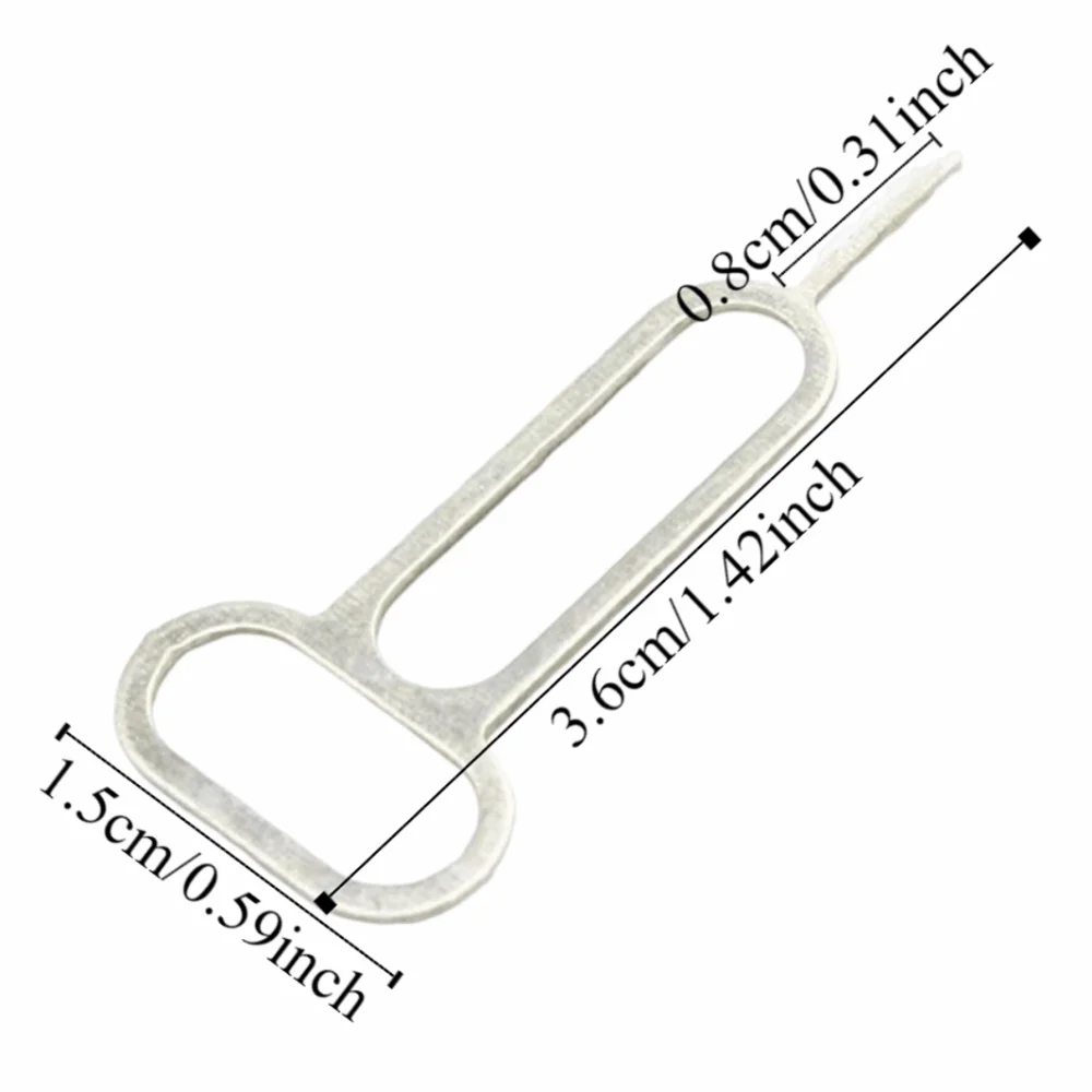 100 Stuks Rvs Sim-kaart Lade Uitwerper Pin Draagbare Anti-verloren Sim-kaart Removal Tool Universele Precisie Tool