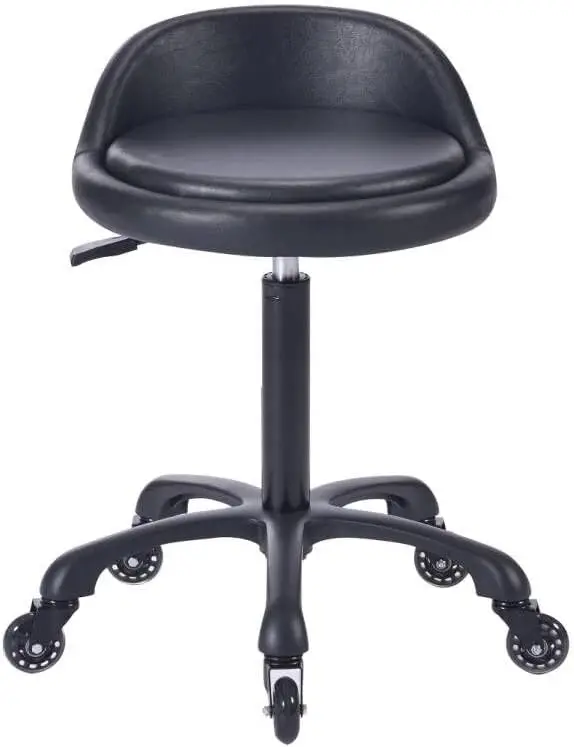 

Rolling Salon Stool Chair With Ba Support Hydaulic Height Adjustable On Swivel Wheels Heavy Duty For Hair Cutting Esthetician