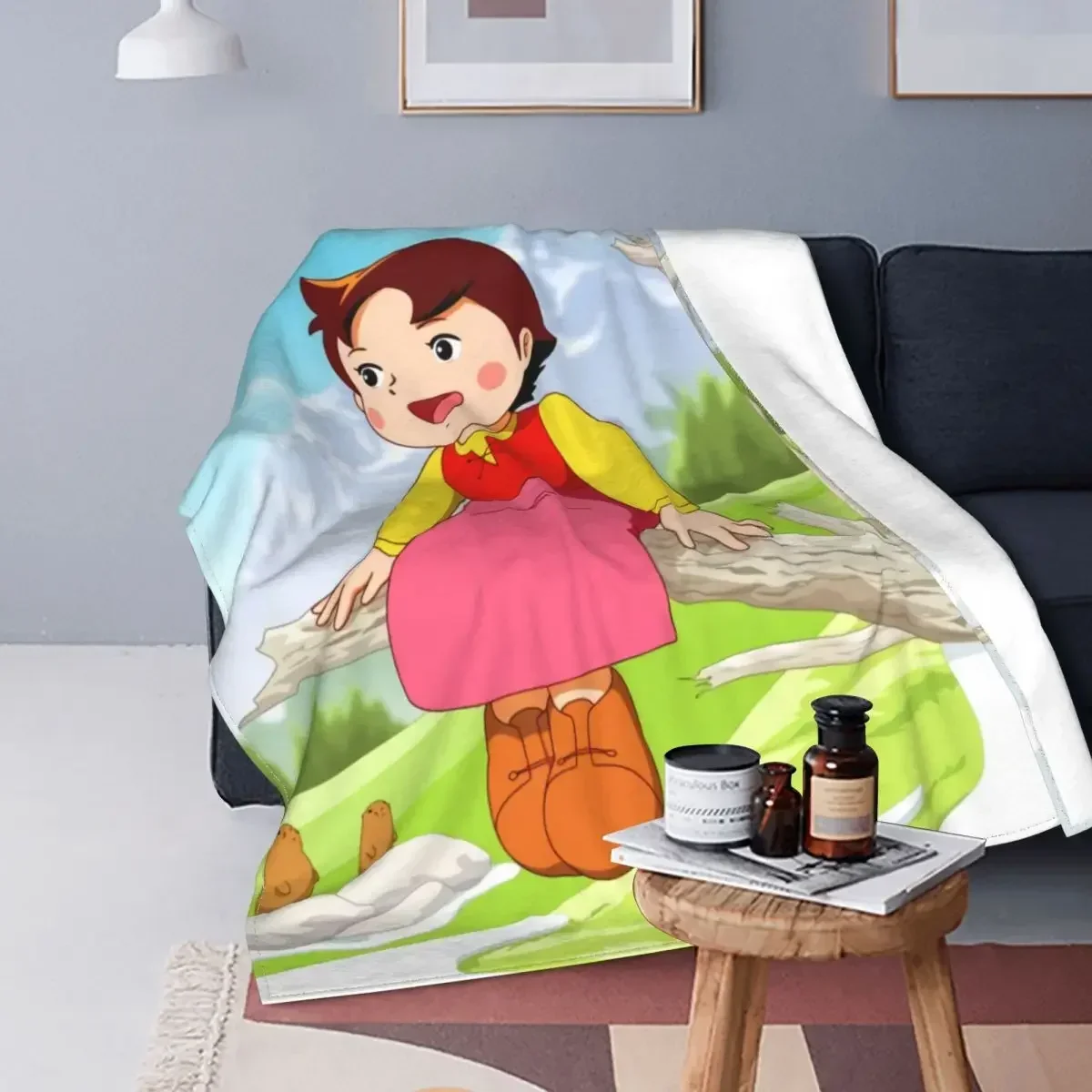 Heidi The Girl From The Alps Blanket Soft Fleece Autumn Warm Flannel Animc Comic Cartoon Throw Blankets for Sofa Bedding Quilt