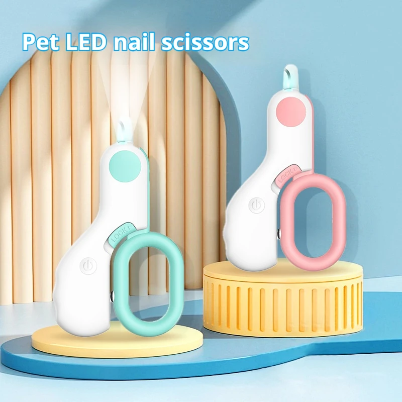 Pet Nail Clippers Nail Clippers for Cats and Dogs Pet Grooming Nail Grinder LED Light Anti-blood Line Paw Care Set