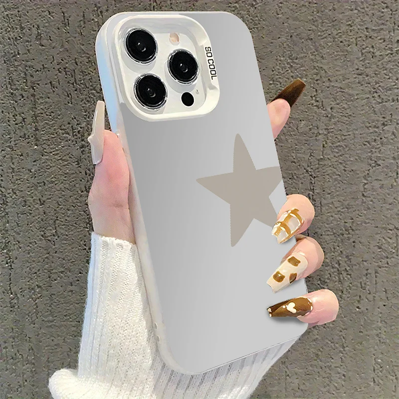حافظة هاتف بنمط نجمة لهاتف آيفون 17 16 15 14 13 12 11 Pro/ Max/Plus غطاء خلفي مقاوم للصدمات ومضاد للبصمة