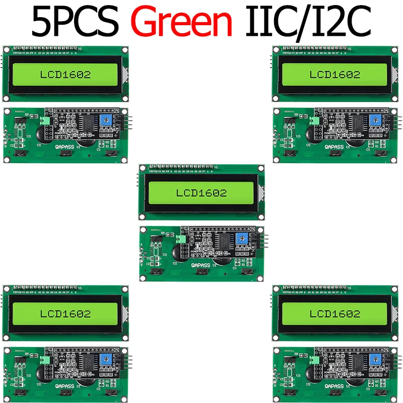 Variant: 5PCS-1602 Green I2C
