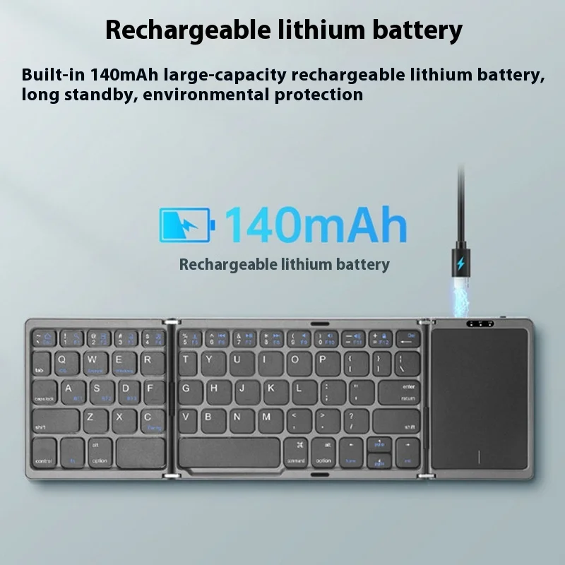 Imagem -06 - Teclado Portátil Triplo Dobrável Ultra Fino sem Fio Bluetooth com Touchpad Adequado para Tablets Laptops Pcs Novo B089t