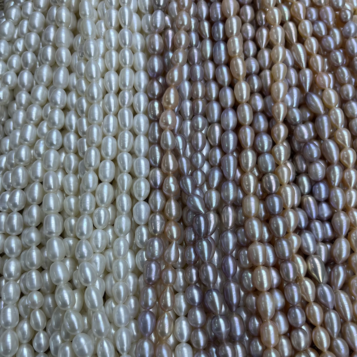 

7-8mm AAAA Natural Freshwater White Purple Orange Rice Pearl Bead Jewelry Make DIY Necklace Bracelet Accessories Wedding Gift