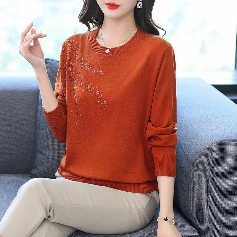 2024 maglione da donna autunno primavera pullover lavorati a maglia o-collo Slim Fit Bottoming Shirt Solid Soft maglieria maglioni maglione di base