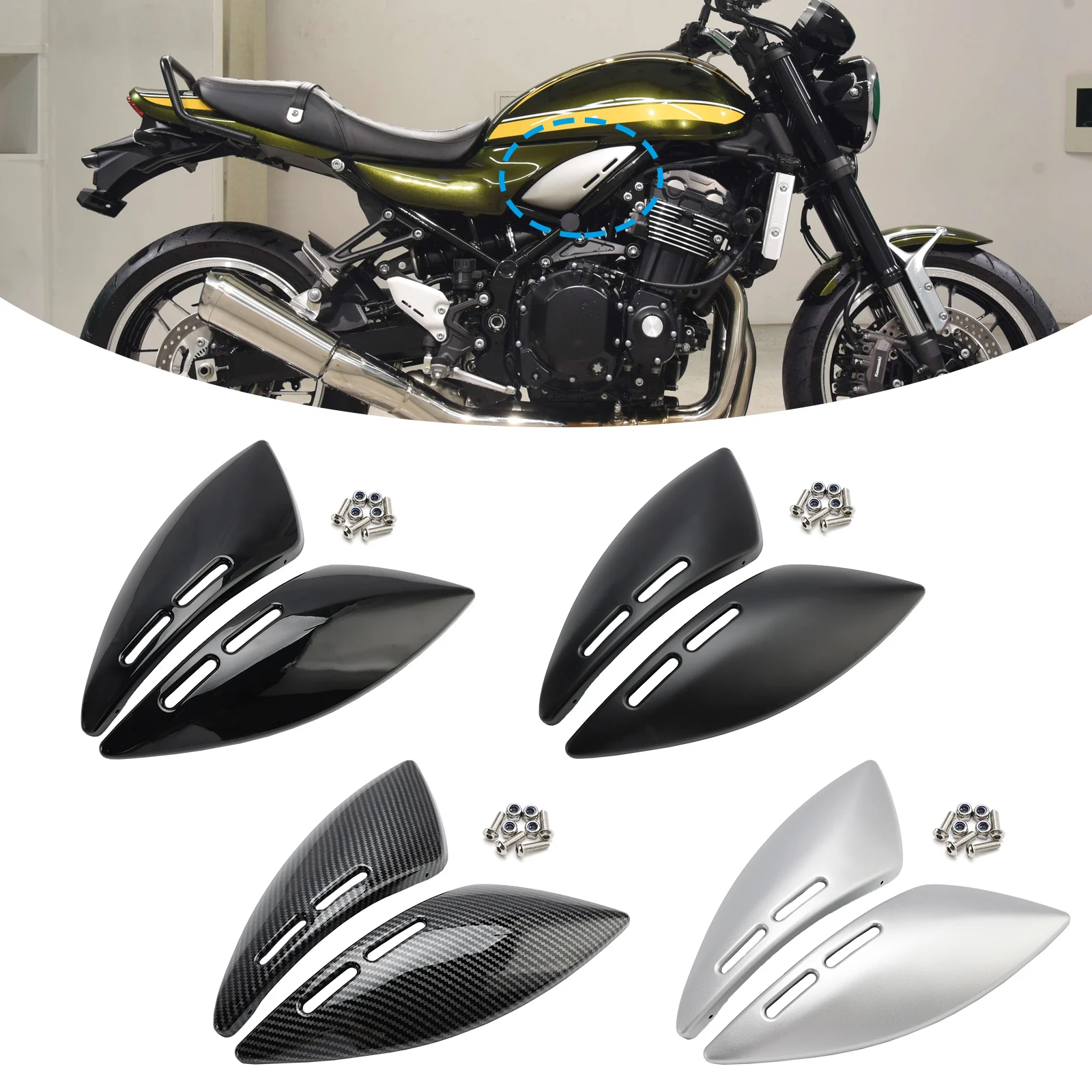 Topteng Gas Tank Side Cover Panel Fairing Cowl For Kawasaki Z900RS 2018 2019 2020 2021 2022 2023 2024 Z 900RS 900 RS