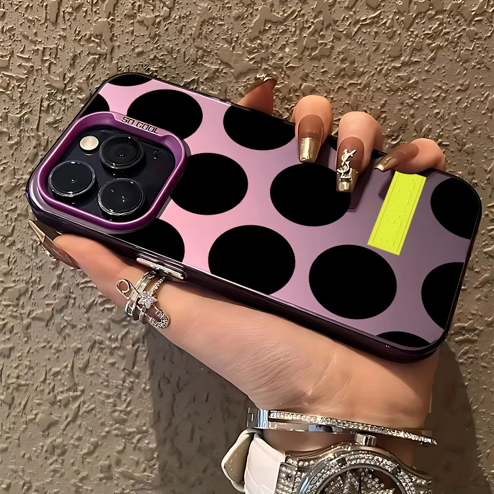Funda de teléfono con patrón creativo de lunares a la moda adecuada para iPhone17 16 15 14 13 12 11Pro Max, X, XR, XS cubierta trasera anticaída