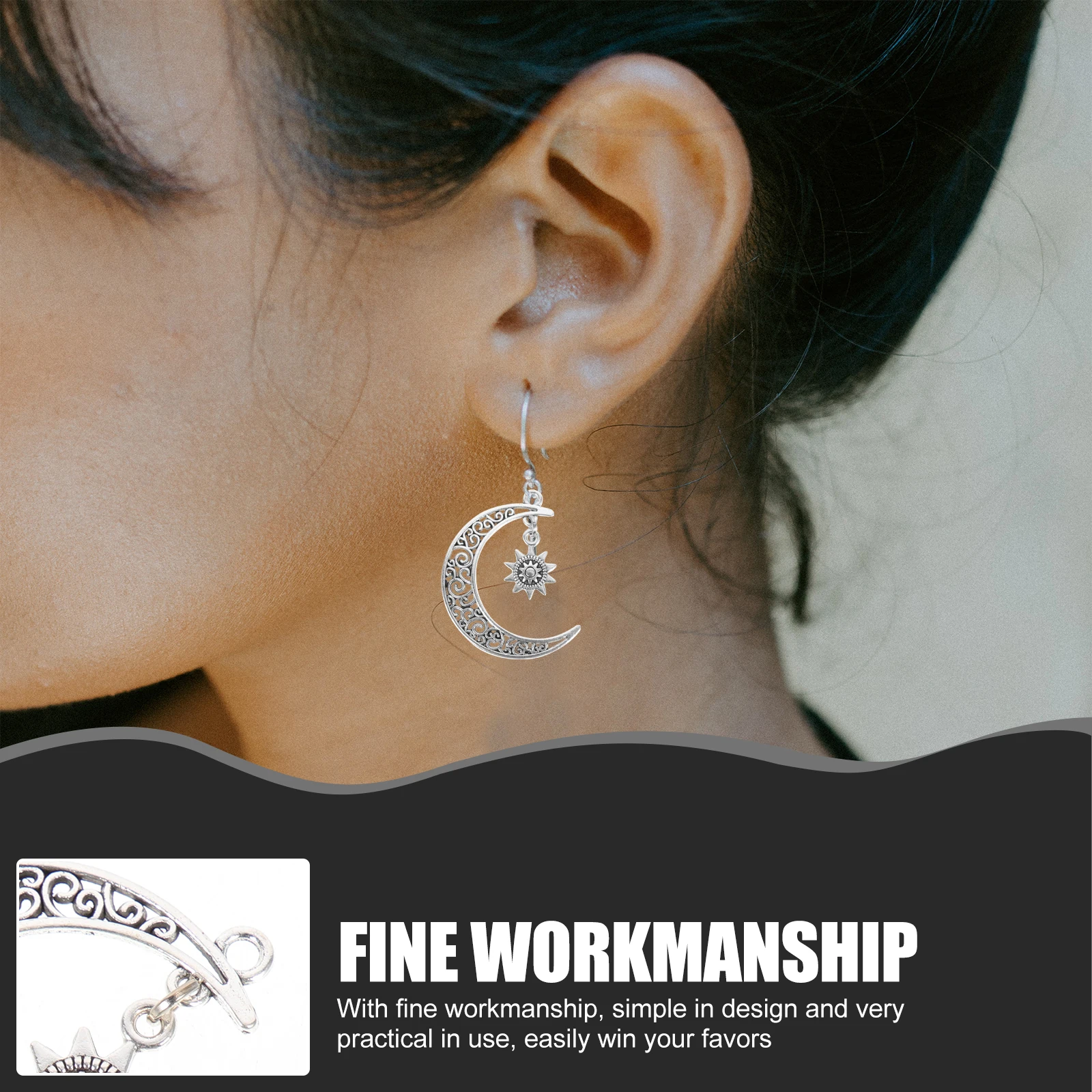 

10pcs Moon Sun Alloy Charms Diy Jewelry Pendant Necklace Earring Bracelet Decorative Accessories Planet Style Keychain Making