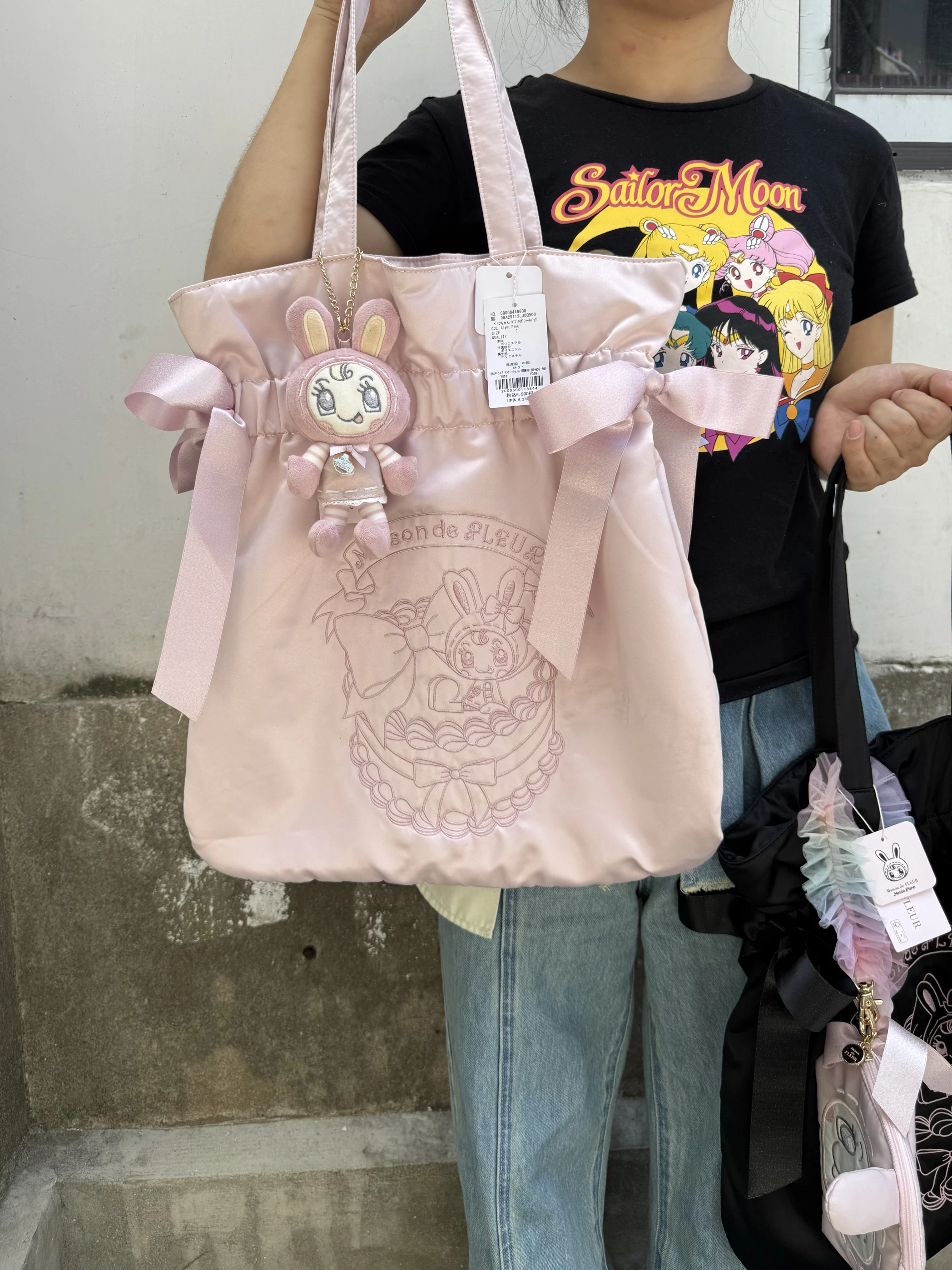 اليابانية الكرتون Mp الرباط حقيبة كتف سعة كبيرة حقيبة يد فتاة حلوة حقيبة مستحضرات تجميل لطيف 2025 جديد ألعاب من نسيج مخملي Y2k حقيبة