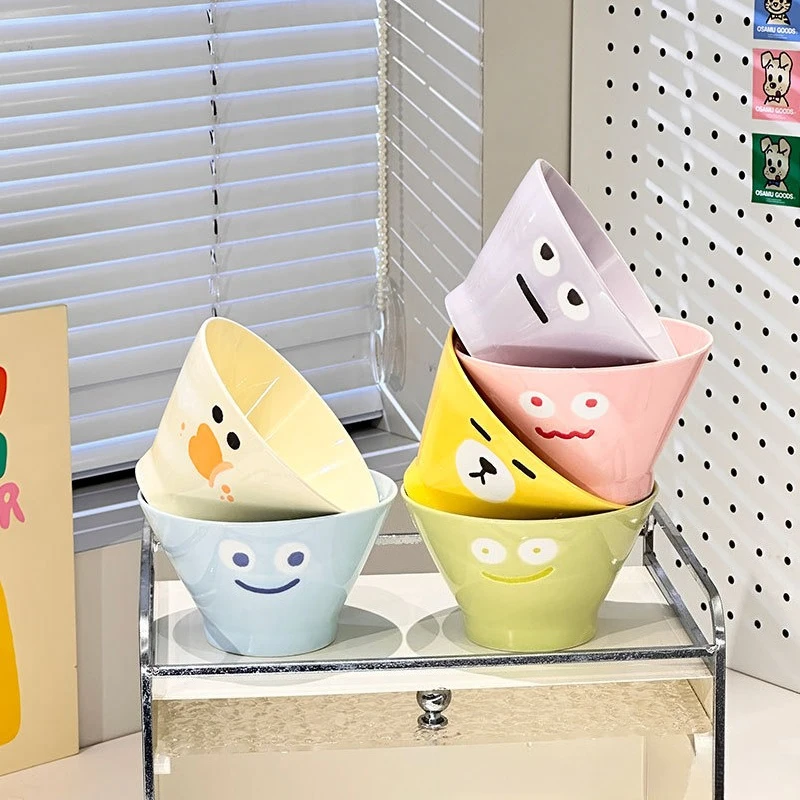 

Ceramic Rice Bowl High Appearance Level Kitchen Cute High Foot Tableware Home Anti Scalding Eating Hat Bowl Cartoon Salad Bowls