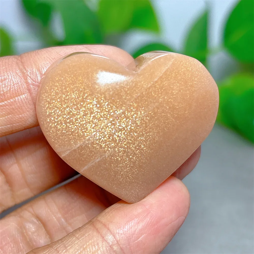 Orange Moon With Gold Sun Heart Crystal Natural Stone Quartz Minerals Home Decoritems Reiki Gifts Energy Healing Luck Love