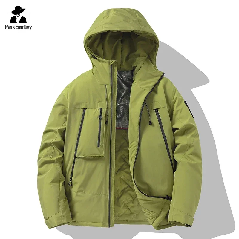 

2024 New Winter Jacket Men Women Outdoor Ski Waterproof Graphene Warm Hooded Parka Male Street Casual Multi Pocket Padded Jacket