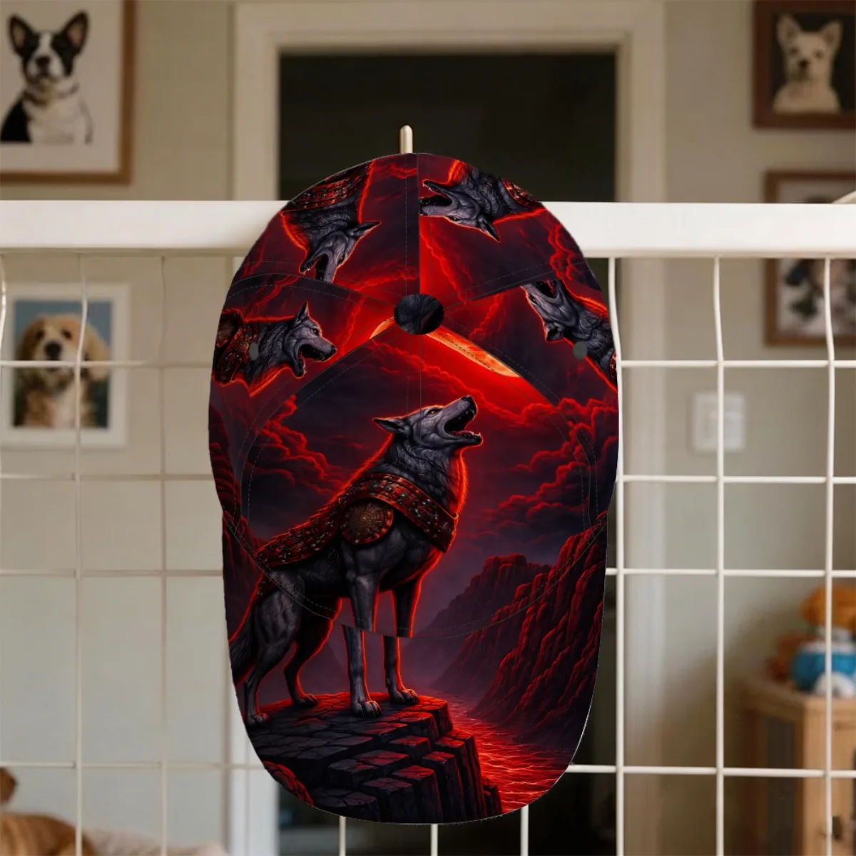 Crimson Moon Wolf Baseball Cap 3D Full-Print Sports Events Skateboarding Cycling Baseball Cap Patterned Cap
