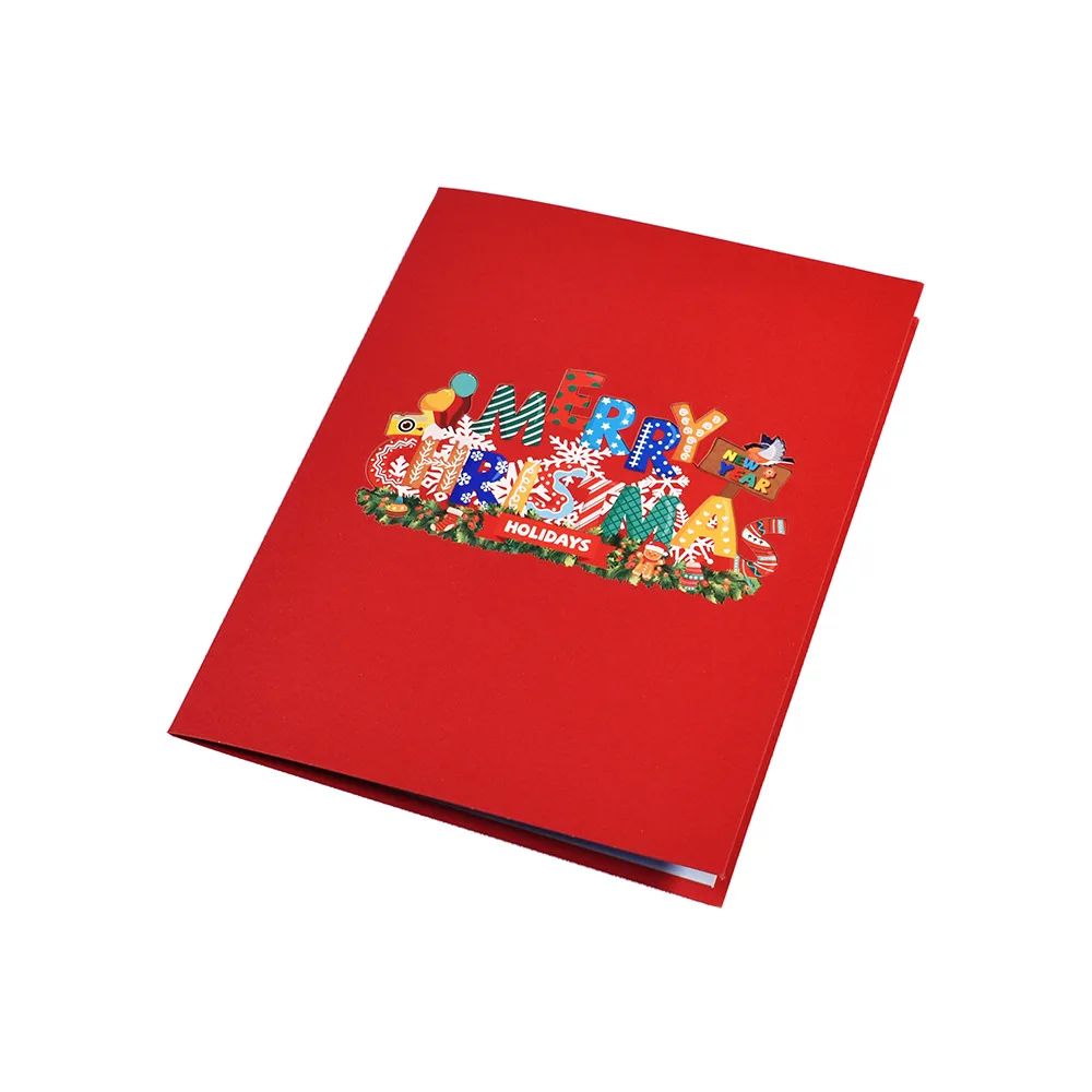 Hochwertige neue 3D-Weihnachtsgrußkarte, kreative Pop-Up-Handgemachte Karten, farbenfrohe Weihnachts-, Feiertags-, Erntedank- und Neujahrskarte. – Detail 4