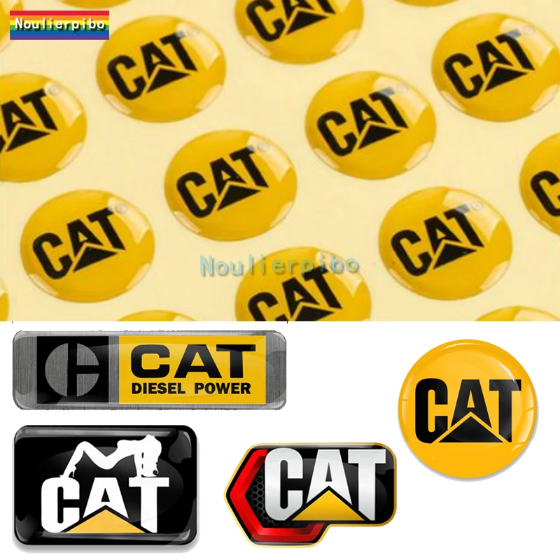 3D Resin Material CAT Sticker Excavator Silicone Crystal Decal Motorcycle Helmet Truck Vinyl Sticker 0.2mm Thickness Car Decal