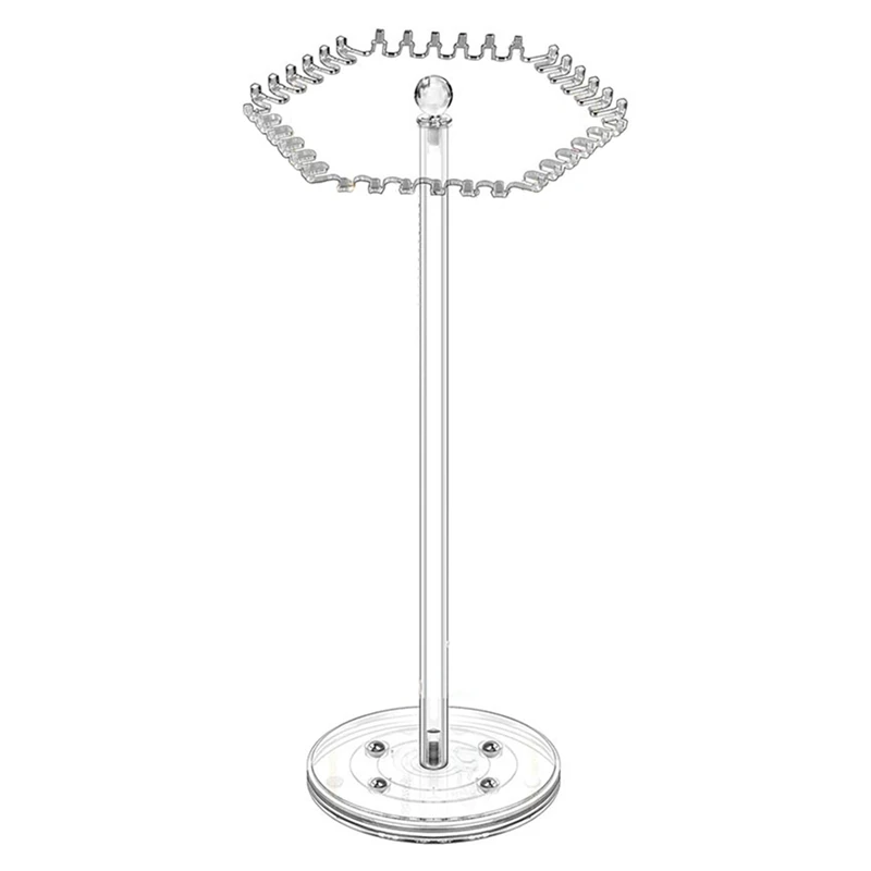 Rotating Necklace Organizer,Acrylic Necklace Holder Stand With 36 Hooks For Necklaces Chain Pendant Bracelets Ring