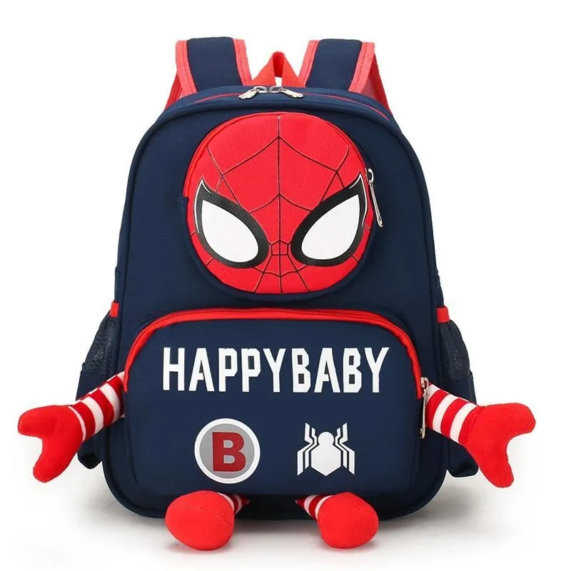 Marvel Comic muñeca de dibujos animados Spider-Man bolso escolar bolsa de almacenamiento de juguetes jardín de infantes niño creativo lindo mochila de salida regalo de cumpleaños